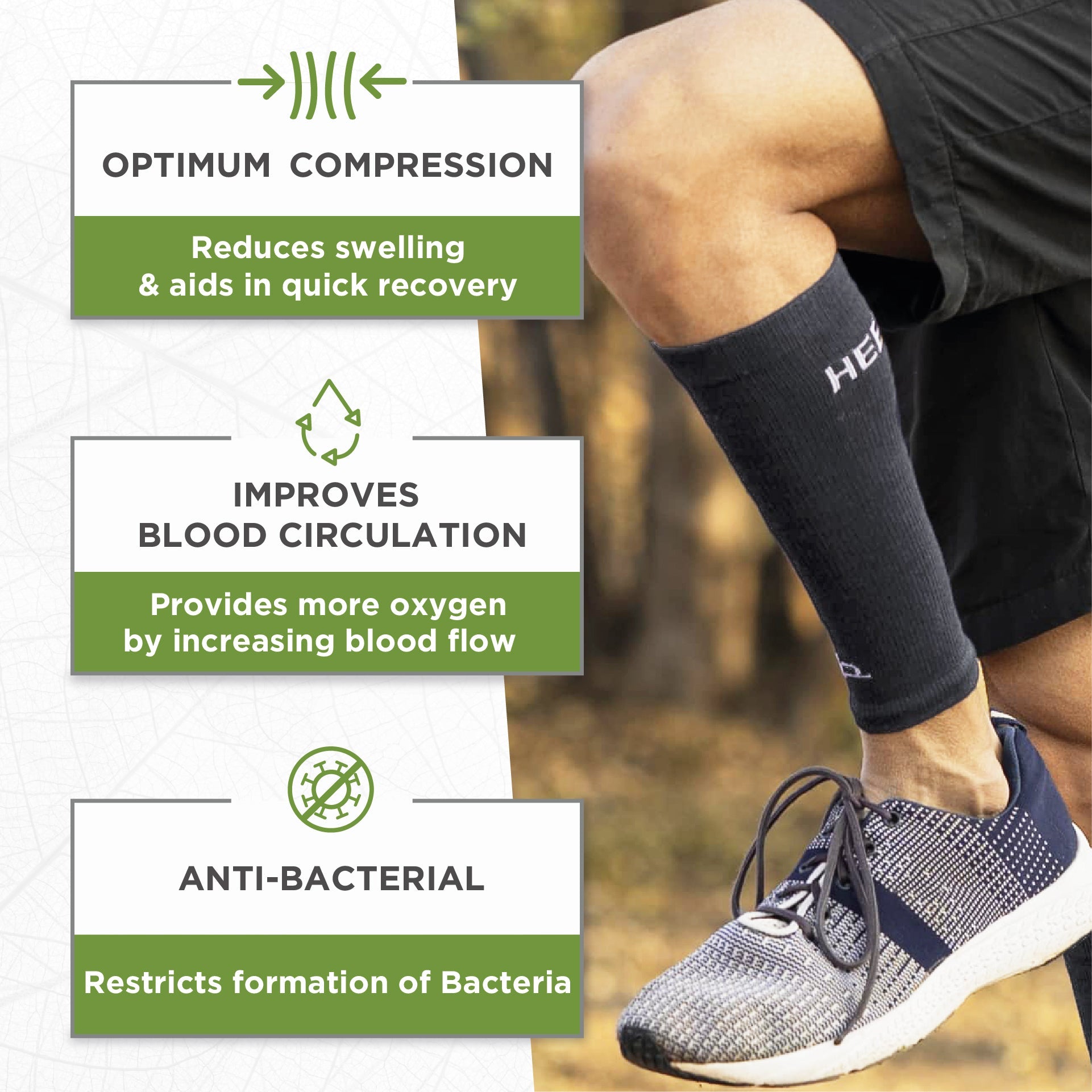 Bamboo Calf Compression Sleeve - Pack of 1