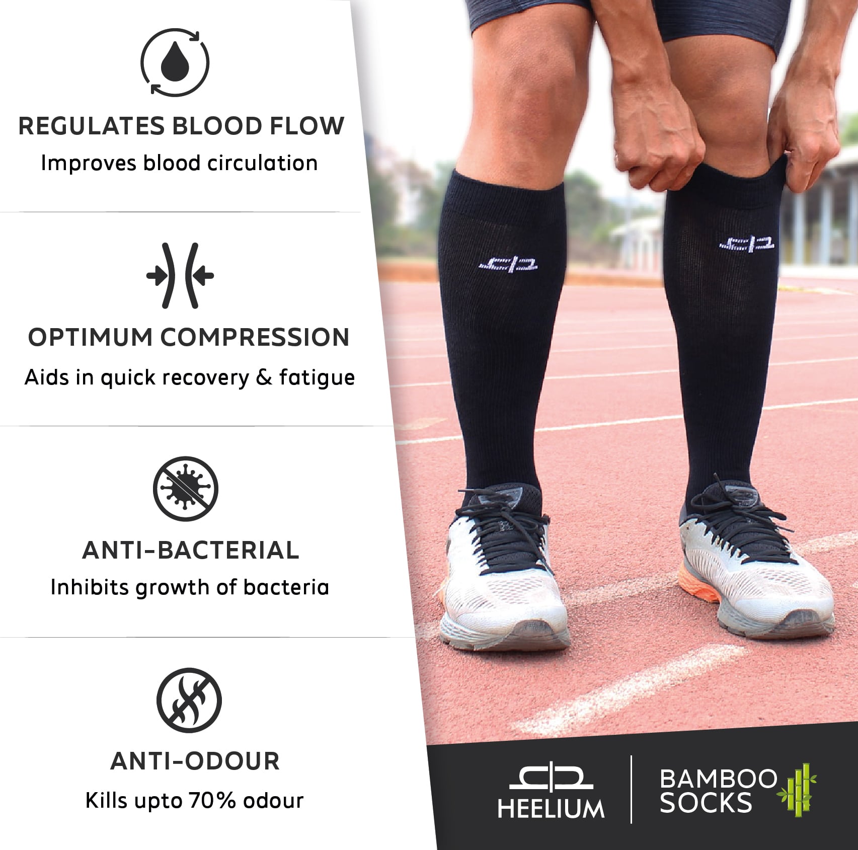 Bamboo Compression Socks - 4 Pairs